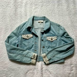womens cropped denim jacket